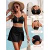 imageANRABESS Womens Bikini Sets Two Piece Swim Skirt High Waisted Swimsuits Tummy Control UWire Bathing Suit 2026 Beach SwimwearBlack