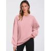 imageANRABESS Womens Oversized V Neck Sweatshirt Fleece Long Sleeve Hoodies Pullover Comfy Top 2026 Outfits Teen Preppy Clothes Light Pink Small