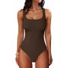 imageANRABESS Bodysuits for Women Summer Ribbed Knit Scoop Neck Sleeveless Sexy Slim Fitted Tank Tops 2026Brown
