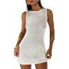 imageANRABESS Women Swimsuits Cover Up Summer Crochet Mesh Beach Tank Mini Dress Bathing Suit Vacation Clothes Swimwear OutfitsWhite