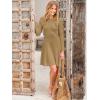 imageANRABESS Womens Long Sleeve Midi Dress Crewneck Tie Waist ALine Swing Casual Bodycon Ribbed Knit 2026 Fall Sweater DressBrown