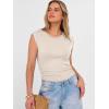 imageANRABESS Womens Tops Cap Sleeve Crewneck Shirts Casual Ribbed Knit Slim Fit Ruched Summer Basic Tee Tank 2026 Trendy ClothesLight Beige