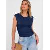 imageANRABESS Womens Tops Cap Sleeve Crewneck Shirts Casual Ribbed Knit Slim Fit Ruched Summer Basic Tee Tank 2026 Trendy ClothesNavy Blue