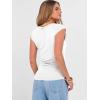 imageANRABESS Womens Tops Cap Sleeve Crewneck Shirts Casual Ribbed Knit Slim Fit Ruched Summer Basic Tee Tank 2026 Trendy ClothesWhite