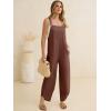 imageANRABESS Overalls for Women Casual Summer Jumpsuits Adjustable Straps Loose Fit Bib Overalls Pockets Spring Vacation ClothesBrown