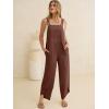 imageANRABESS Overalls for Women Casual Summer Jumpsuits Adjustable Straps Loose Fit Bib Overalls Pockets Spring Vacation ClothesBrown