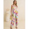 imageANRABESS Overalls for Women Casual Summer Jumpsuits Adjustable Straps Loose Fit Bib Overalls Pockets Spring Vacation ClothesOrange Pink Floral