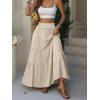 imageANRABESS Womens Maxi Skirt Flowy Swing Ruffle Tiered Elastic High Waist Long Skirts 2026 Summer Casual Beach Vacation ClothesApricot