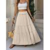 imageANRABESS Womens Maxi Skirt Flowy Swing Ruffle Tiered Elastic High Waist Long Skirts 2026 Summer Casual Beach Vacation ClothesApricot