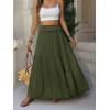 imageANRABESS Womens Maxi Skirt Flowy Swing Ruffle Tiered Elastic High Waist Long Skirts 2026 Summer Casual Beach Vacation ClothesGreen