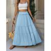 imageANRABESS Womens Maxi Skirt Flowy Swing Ruffle Tiered Elastic High Waist Long Skirts 2026 Summer Casual Beach Vacation ClothesLight Blue