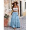 imageANRABESS Womens Maxi Skirt Flowy Swing Ruffle Tiered Elastic High Waist Long Skirts 2026 Summer Casual Beach Vacation ClothesLight Blue