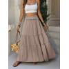 imageANRABESS Womens Maxi Skirt Flowy Swing Ruffle Tiered Elastic High Waist Long Skirts 2026 Summer Casual Beach Vacation ClothesLight Brown