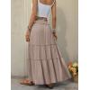 imageANRABESS Womens Maxi Skirt Flowy Swing Ruffle Tiered Elastic High Waist Long Skirts 2026 Summer Casual Beach Vacation ClothesLight Brown