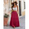 imageANRABESS Womens Maxi Skirt Flowy Swing Ruffle Tiered Elastic High Waist Long Skirts 2026 Summer Casual Beach Vacation ClothesRed