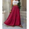 imageANRABESS Womens Maxi Skirt Flowy Swing Ruffle Tiered Elastic High Waist Long Skirts 2026 Summer Casual Beach Vacation ClothesRed