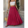 imageANRABESS Womens Maxi Skirt Flowy Swing Ruffle Tiered Elastic High Waist Long Skirts 2026 Summer Casual Beach Vacation ClothesRed