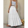 imageANRABESS Womens Maxi Skirt Flowy Swing Ruffle Tiered Elastic High Waist Long Skirts 2026 Summer Casual Beach Vacation ClothesWhite