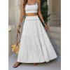 imageANRABESS Womens Maxi Skirt Flowy Swing Ruffle Tiered Elastic High Waist Long Skirts 2026 Summer Casual Beach Vacation ClothesWhite