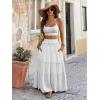 imageANRABESS Womens Maxi Skirt Flowy Swing Ruffle Tiered Elastic High Waist Long Skirts 2026 Summer Casual Beach Vacation ClothesWhite