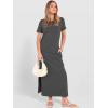 imageANRABESS Womens Summer Casual Maxi Dress Short Sleeve Crewneck Split WrinkleFree Travel Long Sundress Beach Vacation ClothesDeep Grey