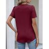 imageANRABESS Womens Tops Business Casual 2026 Spring Short Sleeve Henley V Neck Shirts Dressy Work Blouse Summer Trendy ClothingBurgundy