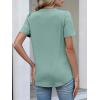 imageANRABESS Womens Tops Business Casual 2026 Spring Short Sleeve Henley V Neck Shirts Dressy Work Blouse Summer Trendy ClothingSage Green