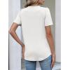 imageANRABESS Womens Tops Business Casual 2026 Spring Short Sleeve Henley V Neck Shirts Dressy Work Blouse Summer Trendy ClothingWhite