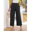 imageANRABESS Womens Wide Leg Pants Summer Lounge Elastic Waist Palazzo Pants Lightweight Beach Vacation Trousers with PocketsBlack