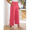 imageANRABESS Womens Wide Leg Pants Summer Lounge Elastic Waist Palazzo Pants Lightweight Beach Vacation Trousers with PocketsCoral