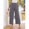 imageANRABESS Womens Wide Leg Pants Summer Lounge Elastic Waist Palazzo Pants Lightweight Beach Vacation Trousers with PocketsDark Gray