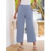 imageANRABESS Womens Wide Leg Pants Summer Lounge Elastic Waist Palazzo Pants Lightweight Beach Vacation Trousers with PocketsGrey Blue