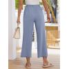 imageANRABESS Womens Wide Leg Pants Summer Lounge Elastic Waist Palazzo Pants Lightweight Beach Vacation Trousers with PocketsGrey Blue