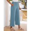 imageANRABESS Womens Wide Leg Pants Summer Lounge Elastic Waist Palazzo Pants Lightweight Beach Vacation Trousers with PocketsLake