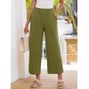 imageANRABESS Womens Wide Leg Pants Summer Lounge Elastic Waist Palazzo Pants Lightweight Beach Vacation Trousers with PocketsOlive Green