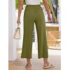 imageANRABESS Womens Wide Leg Pants Summer Lounge Elastic Waist Palazzo Pants Lightweight Beach Vacation Trousers with PocketsOlive Green