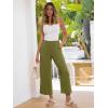 imageANRABESS Womens Wide Leg Pants Summer Lounge Elastic Waist Palazzo Pants Lightweight Beach Vacation Trousers with PocketsOlive Green