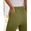imageANRABESS Womens Wide Leg Pants Summer Lounge Elastic Waist Palazzo Pants Lightweight Beach Vacation Trousers with PocketsOlive Green