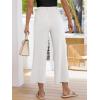 imageANRABESS Womens Wide Leg Pants Summer Lounge Elastic Waist Palazzo Pants Lightweight Beach Vacation Trousers with PocketsWhite