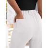imageANRABESS Womens Wide Leg Pants Summer Lounge Elastic Waist Palazzo Pants Lightweight Beach Vacation Trousers with PocketsWhite