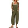 imageANRABESS Overalls for Women Casual Summer Jumpsuits Adjustable Straps Loose Fit Bib Overalls Pockets Spring Vacation ClothesArmy Green