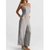 imageANRABESS Dressy Jumpsuits for Women Summer Casual Sleeveless Wide Leg Rmpers with Pockets One Piece Outfits 2026 SpringKhaki Polka Dot