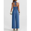 imageANRABESS Dressy Jumpsuits for Women Summer Casual Sleeveless Wide Leg Rmpers with Pockets One Piece Outfits 2026 SpringNavy Blue
