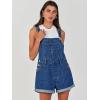 imageANRABESS Overalls for Women Denim Shorts Overalls 2026 Summer Casual Loose Fit Adjustable Rompers Jean jumpsuit Bib ShortallsWashed Deep Blue