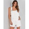 imageANRABESS Overalls for Women Denim Shorts Overalls 2026 Summer Casual Loose Fit Adjustable Rompers Jean jumpsuit Bib ShortallsWhite
