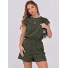 imageANRABESS Rompers for Women Summer 2026 Casual Cap Sleeve Crewneck Drawstring One Piece Jumpsuit Outfits with PocketsDark Green