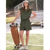 imageANRABESS Rompers for Women Summer 2026 Casual Cap Sleeve Crewneck Drawstring One Piece Jumpsuit Outfits with PocketsDark Green