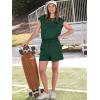 imageANRABESS Rompers for Women Summer 2026 Casual Cap Sleeve Crewneck Drawstring One Piece Jumpsuit Outfits with PocketsDeep Green