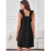 imageANRABESS Summer Dress for Women 2026 Casual Sleeveless Square Neck Ruffle Strap Beach Vacation Sundress with PocketsBlack