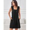 imageANRABESS Summer Dress for Women 2026 Casual Sleeveless Square Neck Ruffle Strap Beach Vacation Sundress with PocketsBlack